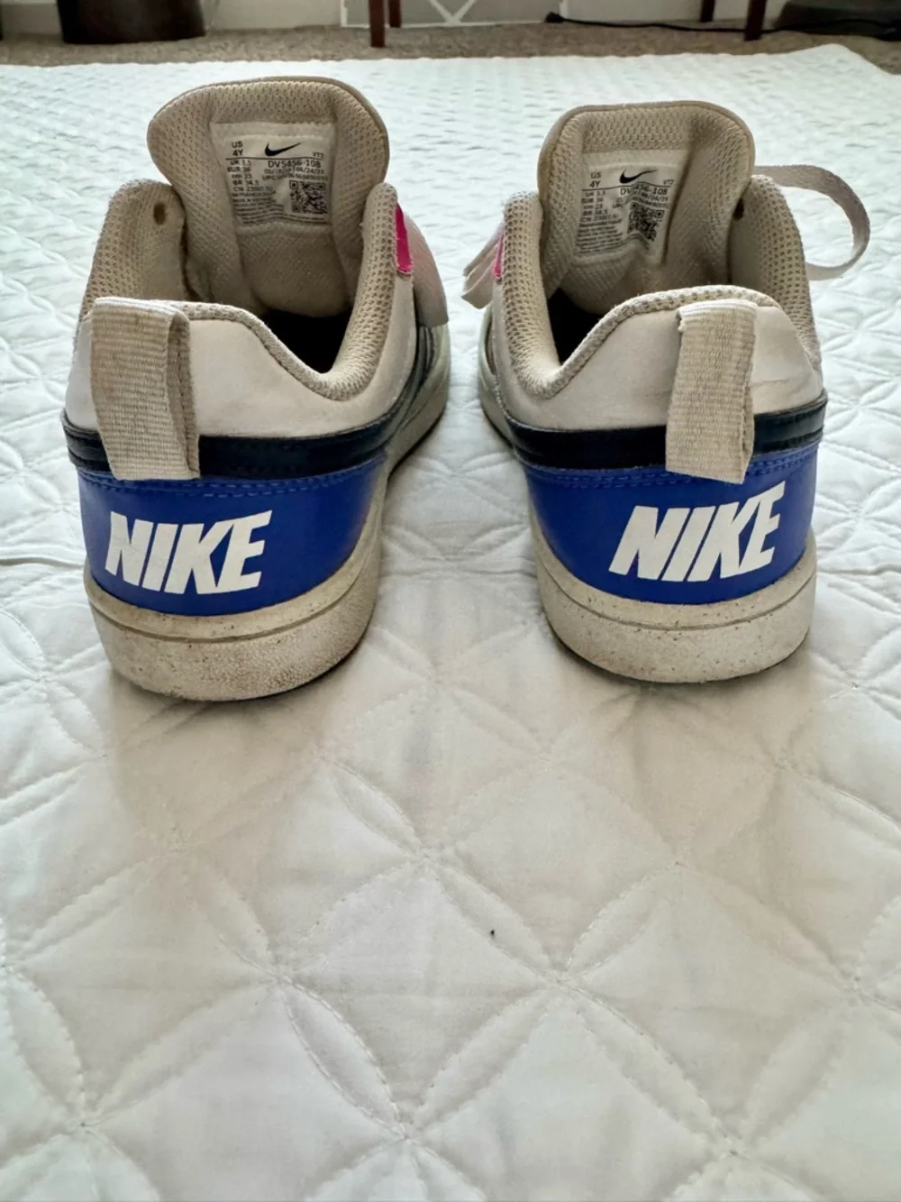 Nike Kids Court Borough Low Recraft Honeydew Pink Ultramarine Sneakers Sz 4